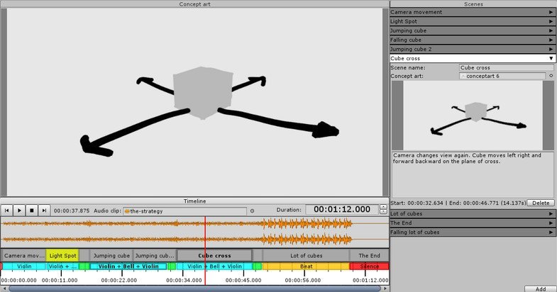 Cutscene planner — zrzut 1/2