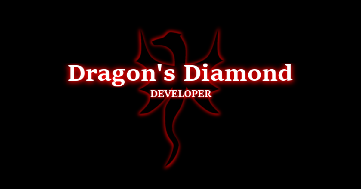 Logo Dragon's Diamond — smok i napis DEVELOPER